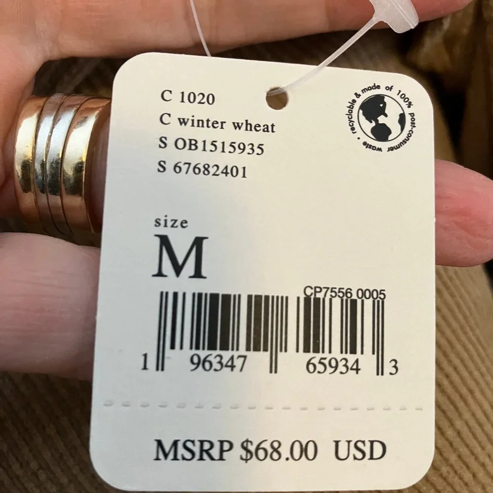 Free People Addie Top - Long Sleeve Off-Shoulder Ribbed Top in Tan